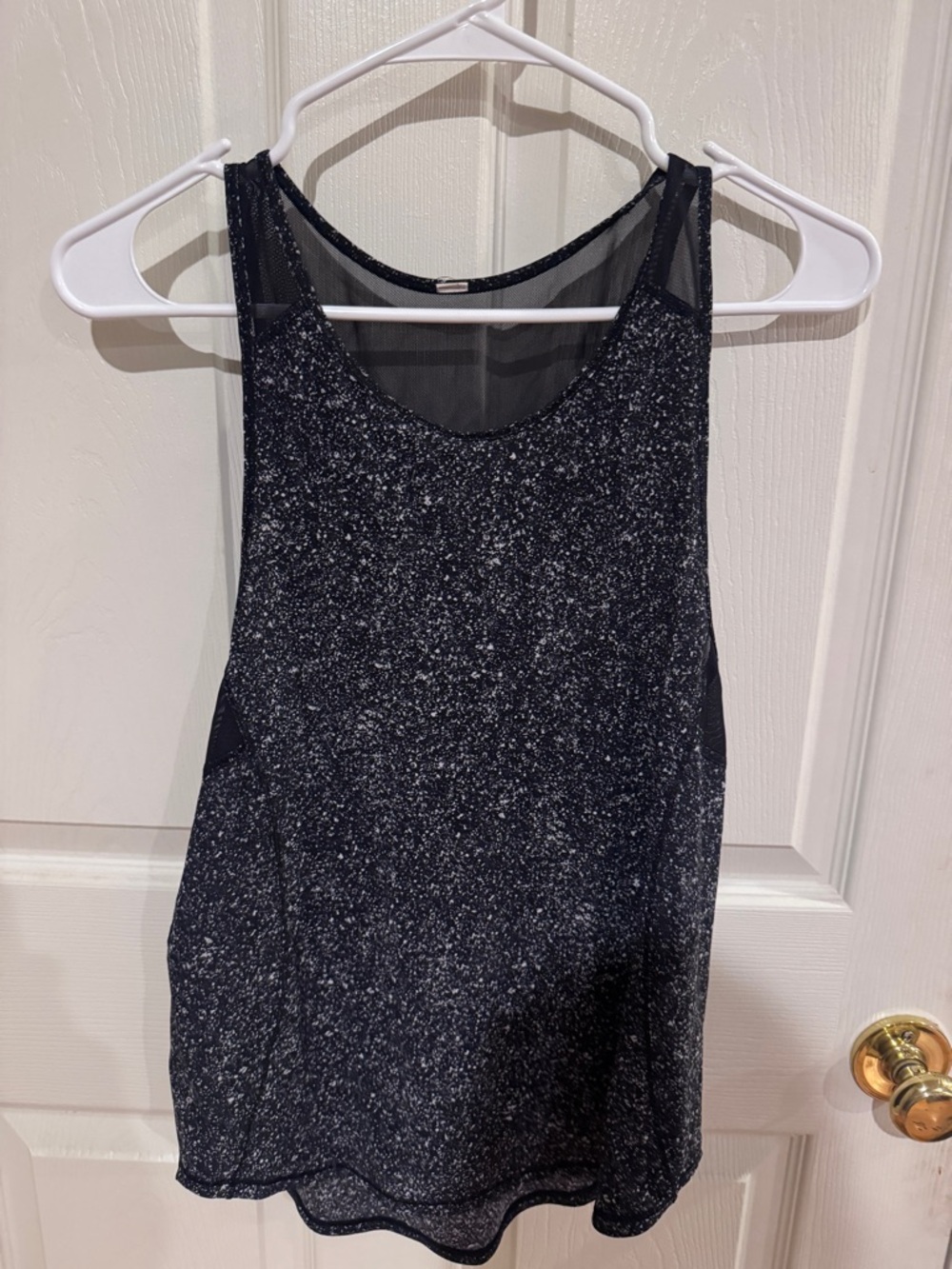lululemon athletica Black and White Speckled Mesh-Back Tank